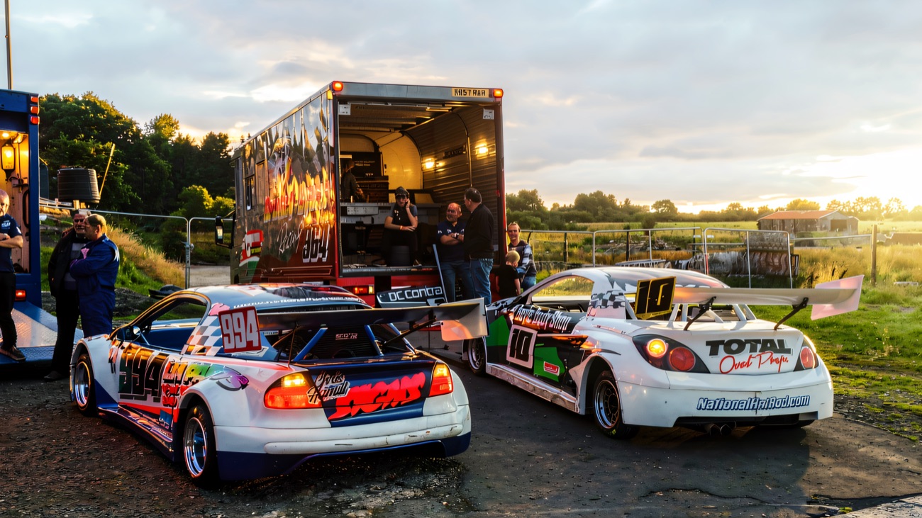 Race cars lined up in the Aghadowey paddock before the off