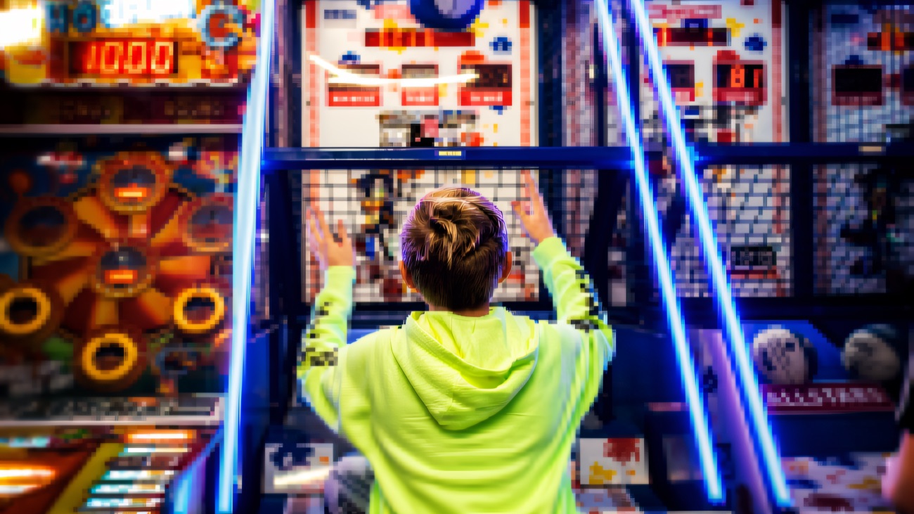 On the arcade machines