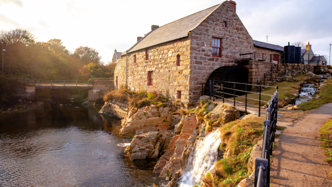 The restored Annalong Cornmill and its working waterwheel