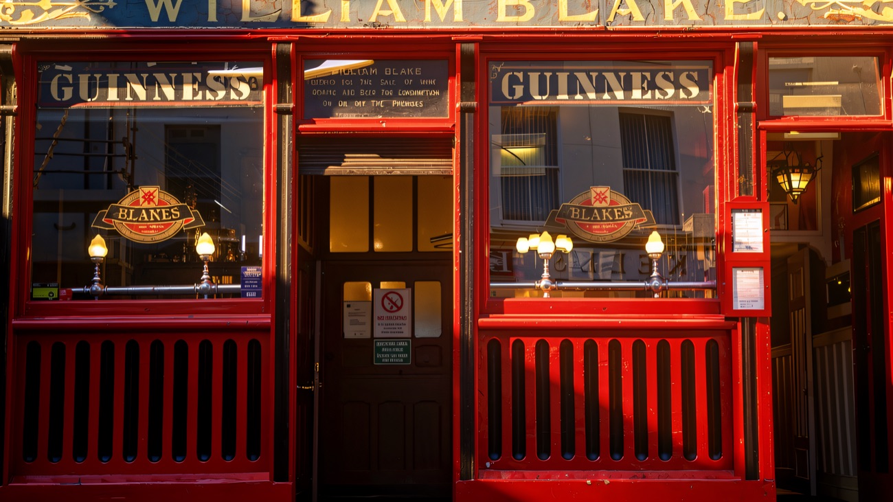 The bright red Victorian shopfront on Church Street