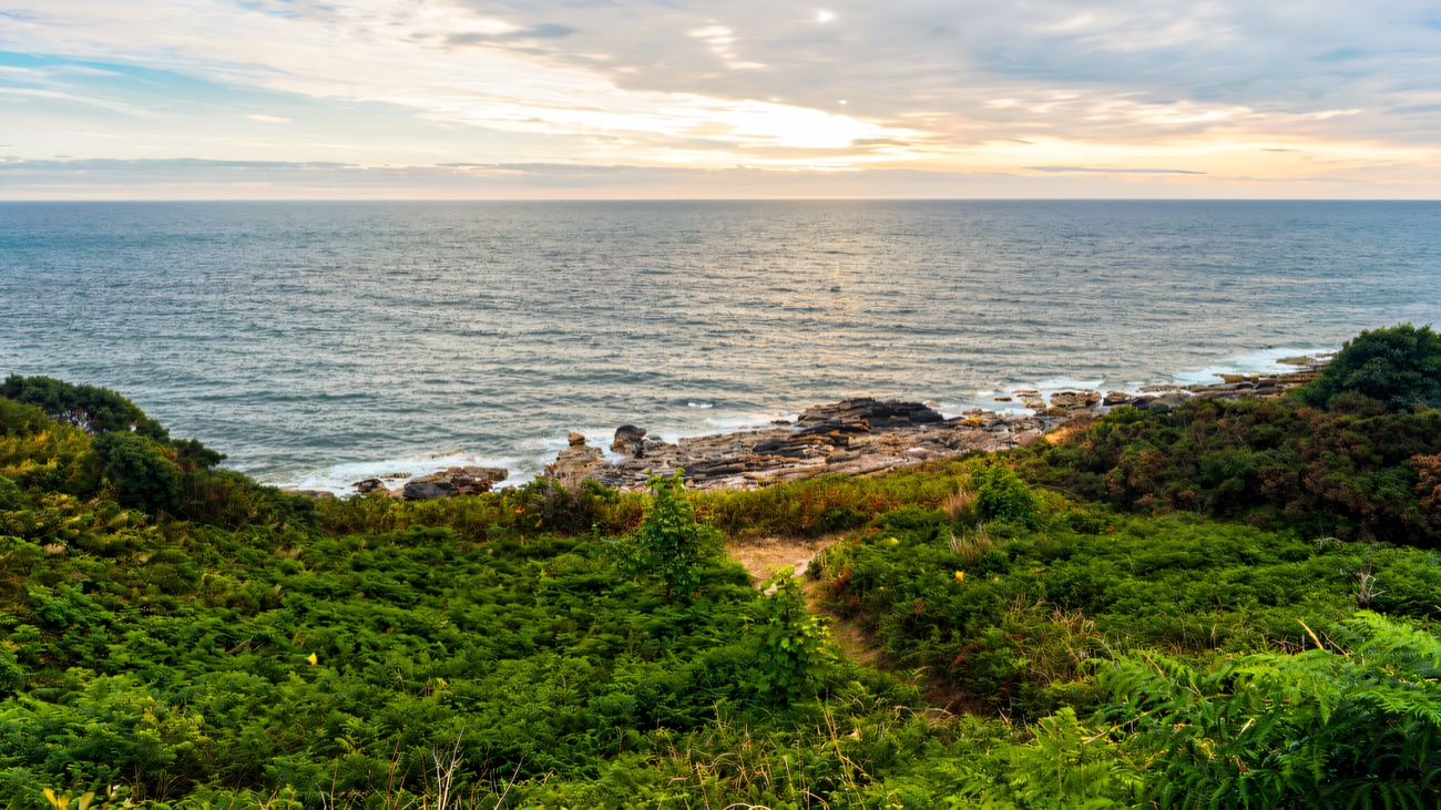 The sea from the Bloody Bridge coast path