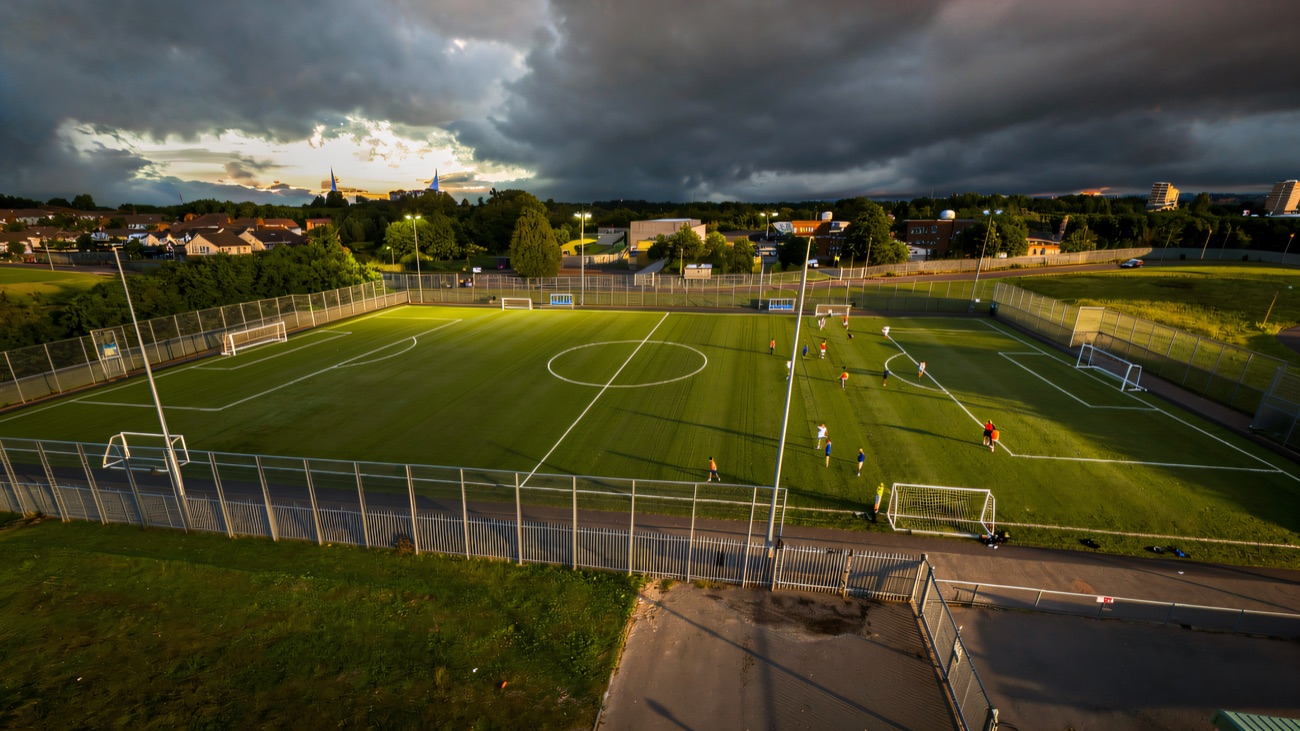 A game underway on the floodlit 3G pitches