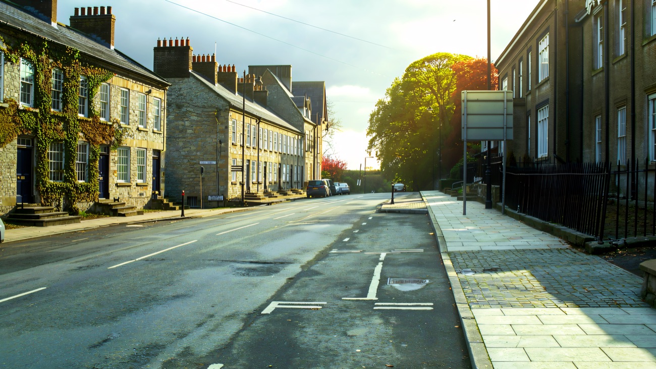 Main Street's long terrace of estate cottages, one of the reasons Caledon is a designated conservation village.