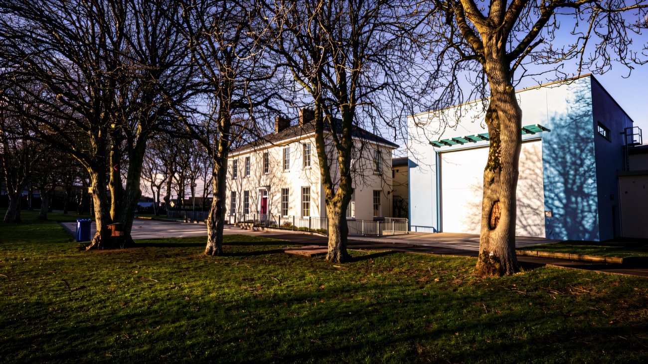 The centre in crisp winter light