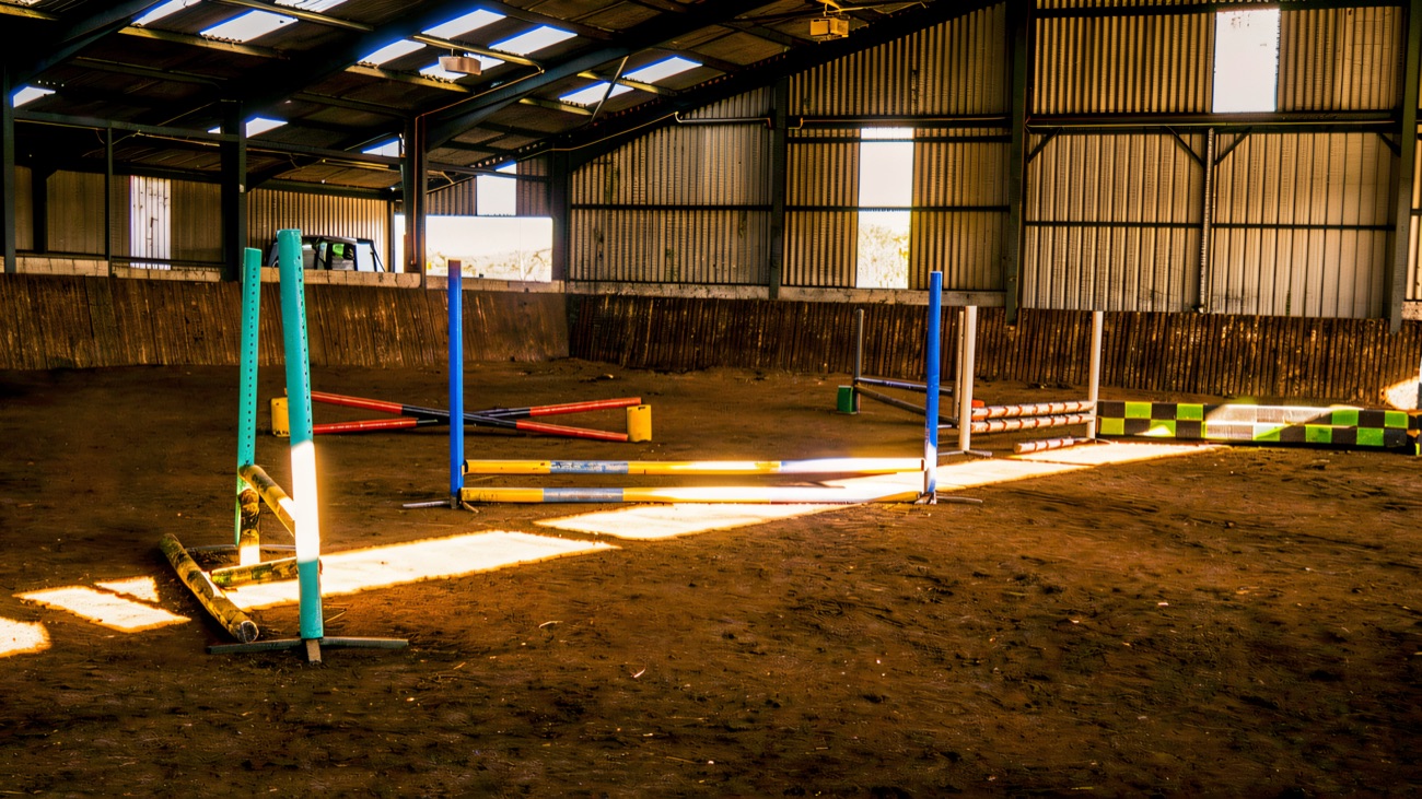 Sunlight streaming into the big indoor school