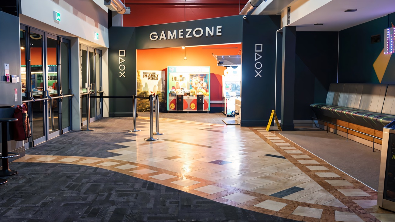 The foyer and games area