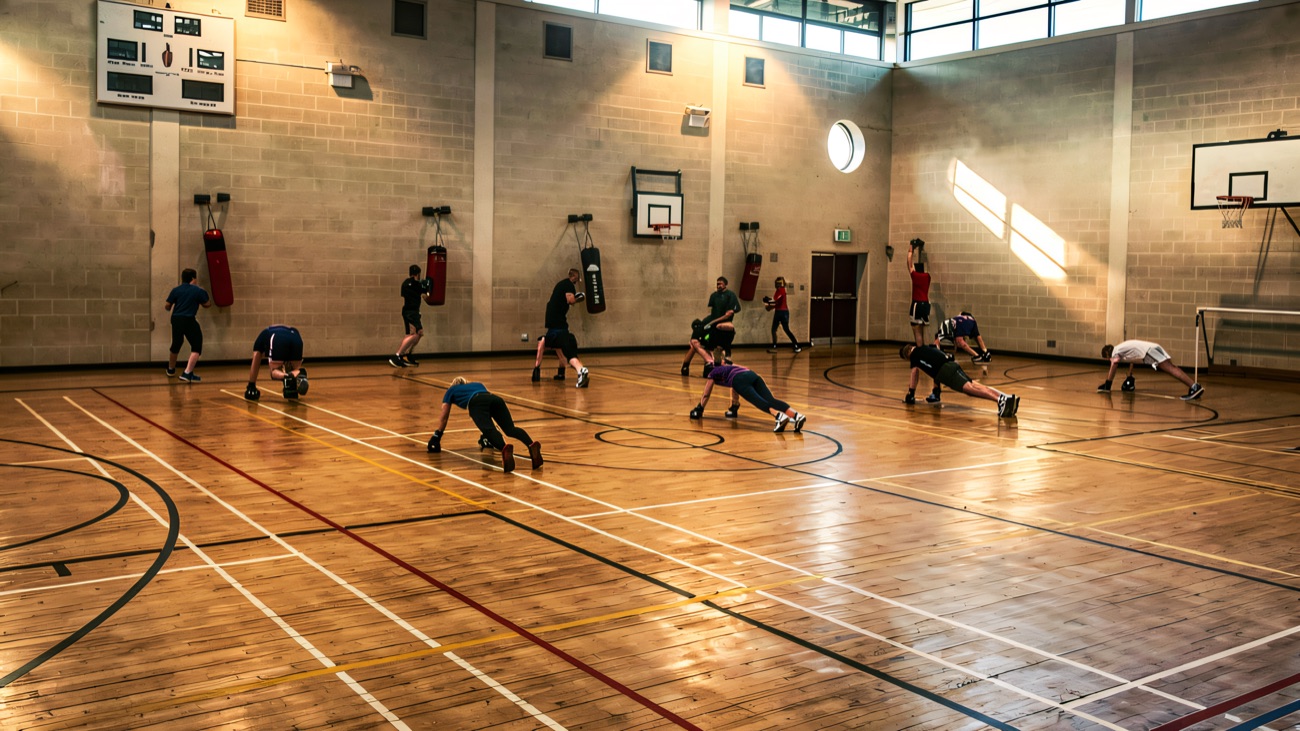 A circuits class making use of the main hall