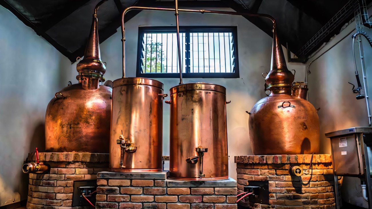 The direct-fired copper stills