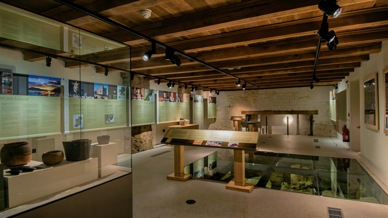 The glass floor over the castle foundations