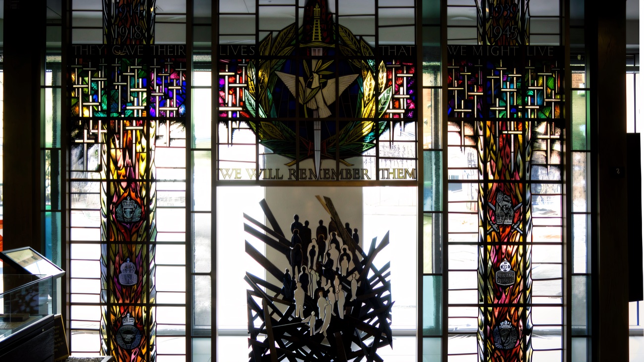 The memorial window — 'We will remember them'