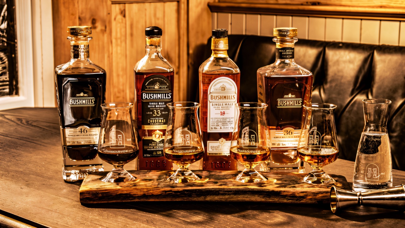 A Bushmills tasting flight