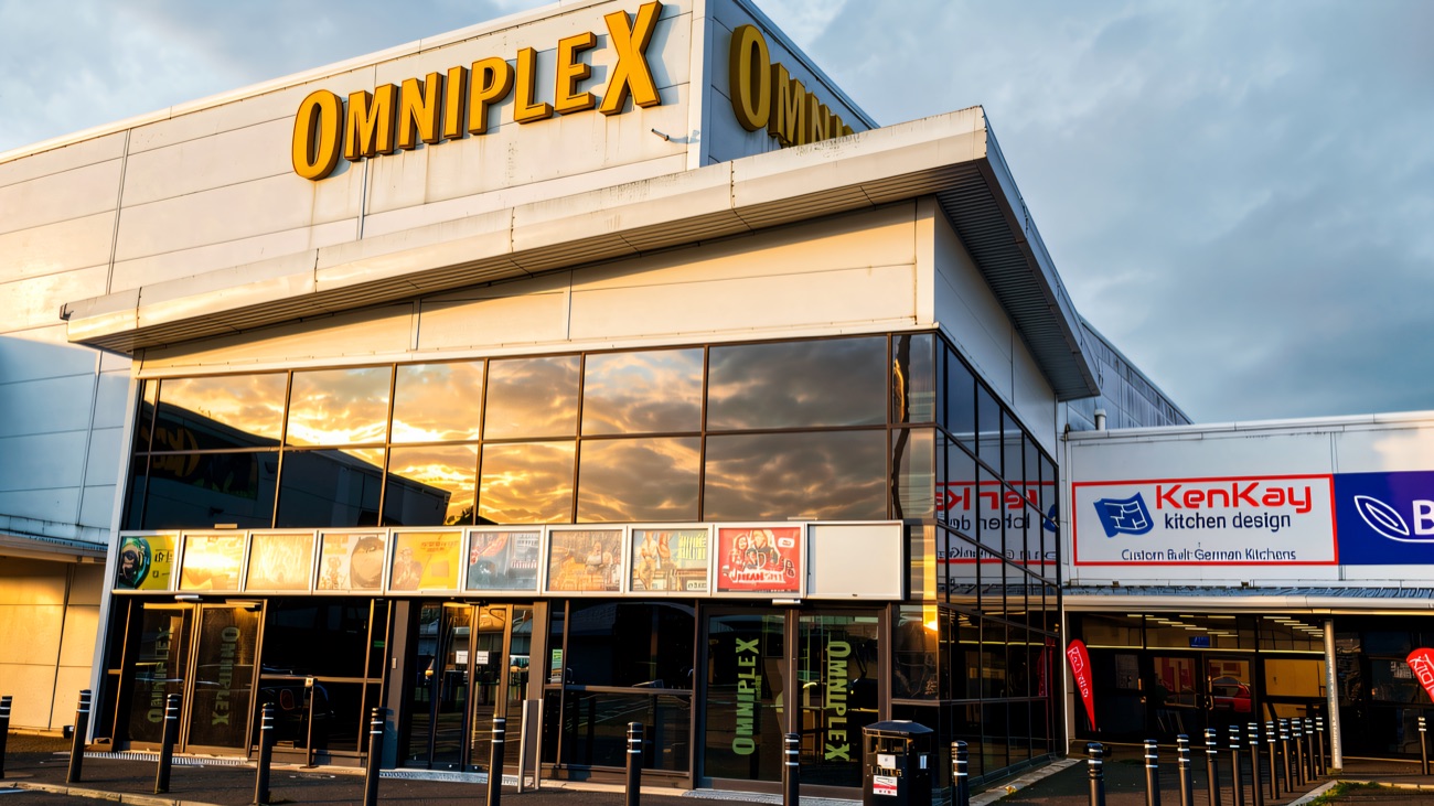 The cinema entrance at Larne Leisure Park