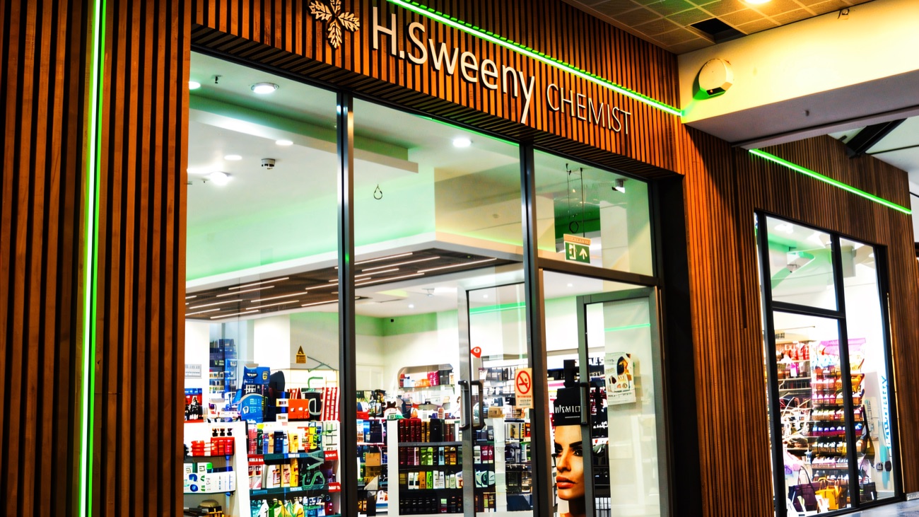 H. Sweeny Chemist, one of the local shops trading inside the Quayside centre