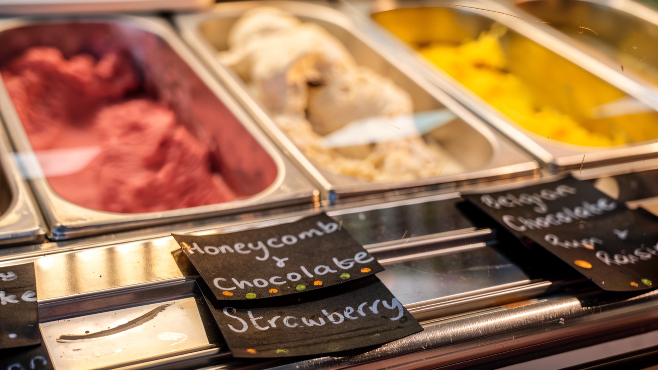 Freshly-churned ice cream at The Rinkha's counter