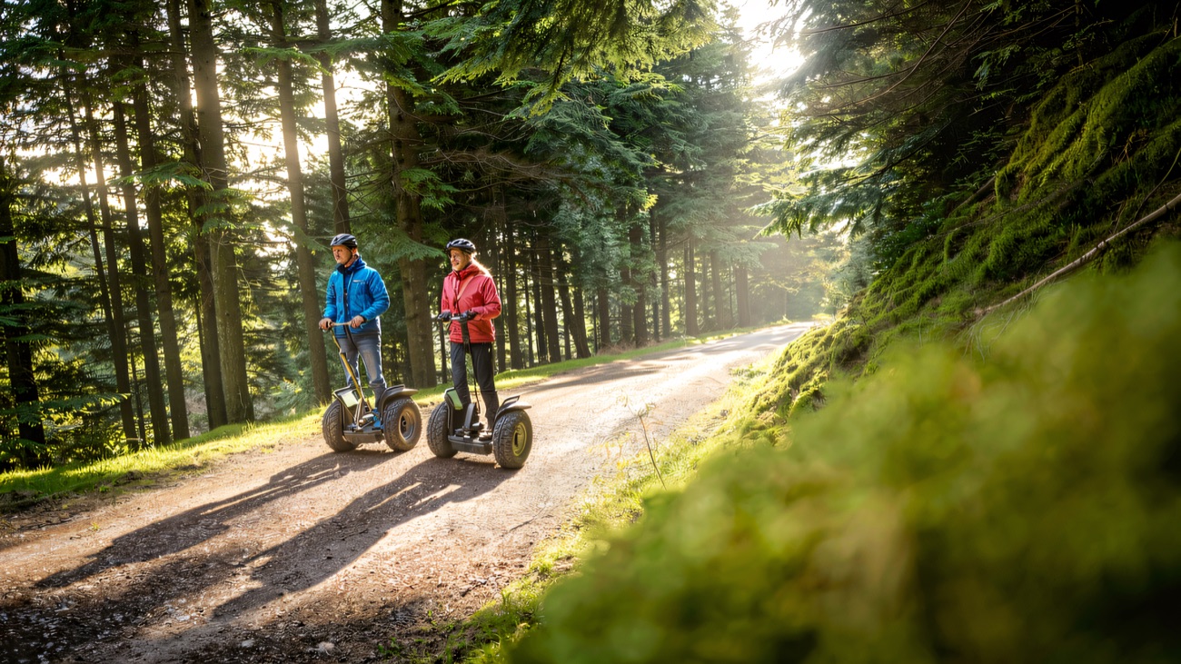 Gliding through the towering pines of Castlewellan Forest Park