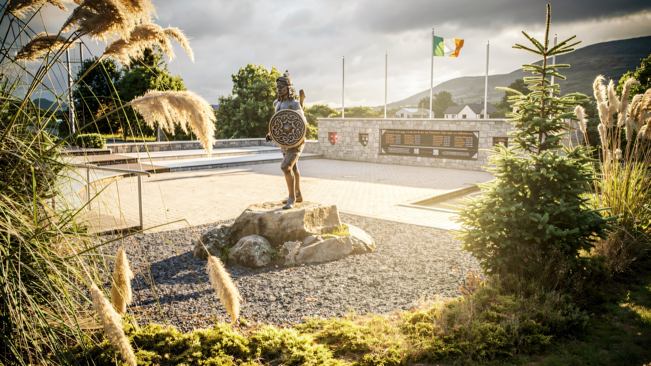 The Cú Chulainn statue below Slieve Gullion